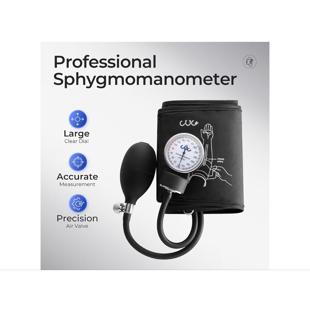 NEW CUG+ Aneroid Sphygmomanometer One Size Black White - Picture 2 of 11
